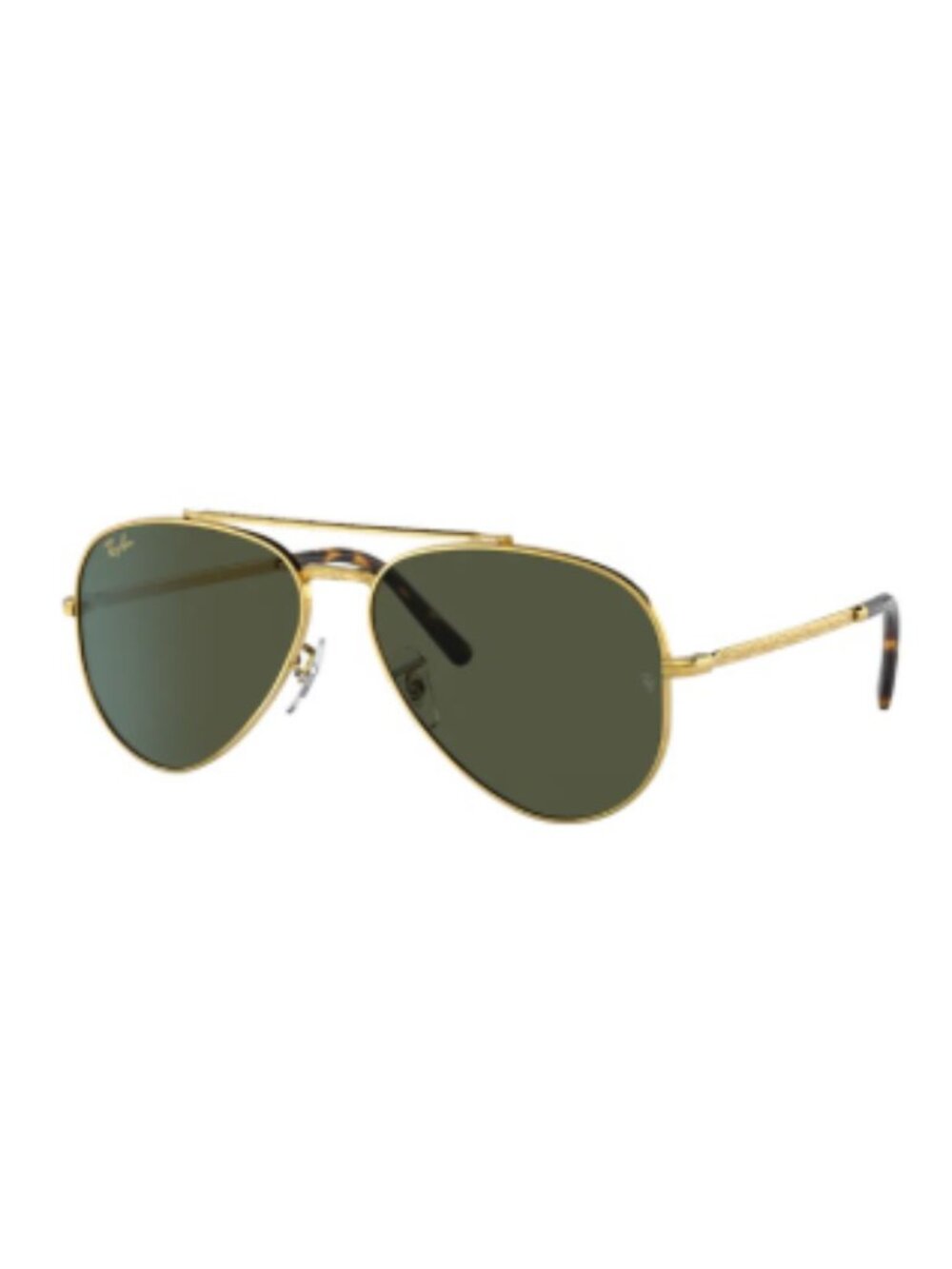 NEW RAY-BAN RB3625 New Aviator Sunglasses – Polished Gold Frame, Green Lenses